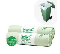 bioMat 80l Sacchetti compostabili per rifiuti (20 pezzi. Bio Sacchetti)