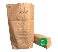 bioMat sacchetti di carta compostabili da 240 l, per taglio verde, 25 sacchetti di carta Kraft, a 1 strati, antistrappo, a prova di bagnato