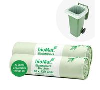 bioMat Sacchi compostabili per rifiuti da 120/140l (20 pezzi. Sacchi per rifiuti)