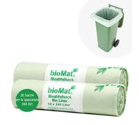 bioMat Sacchi compostabili per rifiuti da 240l (20 pezzi. Sacchi per rifiuti)
