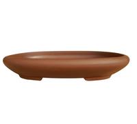 BIOMATA Vaso Bonsai Ceramica per Kifu 25,8 x 19,5 x 4,1 cm | Vaso ovale | Vaso per Bonsai resistente a qualsiasi clima | Vaso in ceramica con drenaggio (Gres senza smalto)