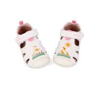 Biomecanics Sandali in tela con doppia chiusura bianca per bambini, bianco, 18 EU