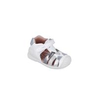 Biomecanics SANDALO CASUAL STRISCE BIANCO E ARGENTO, Bianco e argento, 24 EU