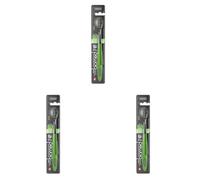 Biomed Black Charcoal | Setole medie con punte arrotondate, senza BPA | per sbiancamento, Venduto nei colori blu o verde (Confezione da 3)