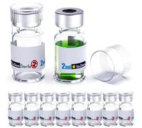 Biomed Solutions Flaconcino vuoto sterile con tappo in plastica riutilizzabile, contenitori in vetro pronti da riempire, bottiglia per iniezione liquida sigillata con porta di iniezione