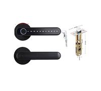Biometrico Smart Lock Fingerprint Password Serratura digitale elettrica Tuya Maniglia for porta di sicurezza senza chiave in lega zinco for la casa Installazione semplice fai da te(5072 gold tuya)