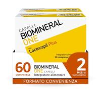 Biomineral One Capelli Più Forti, Valuminosi e Spessi, 60 Compresse, Integratore per Capelli a Base di Lactocapil Plus con Biotina, Vitamina D, Acido Linoleico e Taurina, 2 Confezioni da 30 Compresse