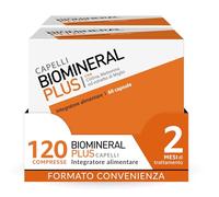 Biomineral Plus Capelli, 120 Compresse, Integratore per Capelli con Cistina, Metionina, Biotina ed estratto di Miglio, 2 Confezioni da 60 Compresse