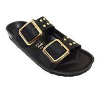 BIOMODEX CIABATTA ALL BLACK - COLORE NERO DA DONNA A DUE FASCE BORCHIATE, REGOLABILI CON FIBBIE E SOTTOPIEDE ANATOMICO IN PELLE (numeric_37)
