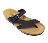 BIOMODEX CIABATTE infradito DONNA in EcoPelle 6021 sottopiede in pelle ciabatta aperta made in italy (nero, Sistema Taglie Calzature EU, Adulto, Donna, Numero, Media, 40)