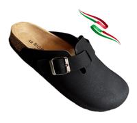 BIOMODEX CIABATTE Sabot Unisex in Ecopelle con Cinturino Fibbia Regolabili e Sottopiede anatomico Prodotte in Italia (Nero, Sistema Taglie Calzature EU, Adulto, Numero, Media, 41)