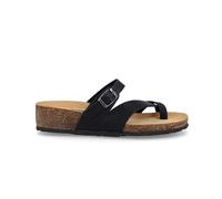 BioNatura 12A456 Imb. Nabuk Nero ciabatta donna infradito, con soletto imbottito, zeppetta, Nero (numeric_40)