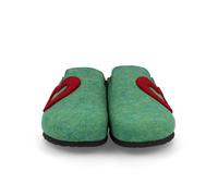 Bionatura Ciabatta Donna Cuore in Feltro Lana - Colore : Verde Mela