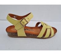 Bionatura Sandali Donna In Pelle Incrociata, Zante IMB, Con Fibbia - LEM (Lemon)