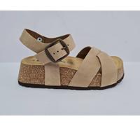 Bionatura Sandali Donna in Pelle Nabuk Intrecciata Con Zeppa e Fibbia - SAB (Sab