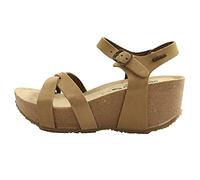 BioNatura sandali estivi donna fondo gomma e zeppa in sughero. Comode e leggere. Pelle beige tortora