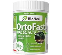 Bionee OrtoFast 1 Kg - Concime Granulare NPK 20.10.10 ad Alto Tenore di Azoto | Crescita Vigorosa e Rinverdimento Rapido | Per Ortaggi, Frutteto, Ornamentali e Prato
