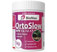 Bionee OrtoSlow 1 Kg - Concime Granulare NPK 12.12.17 a Lento Rilascio | Nutrizione Completa ed Equilibrata per Ortaggi, Frutteto e Giardino | Con Magnesio, Zolfo e Zinco