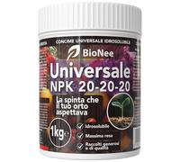 Bionee Universale NPK 20-20-20, Concime Idrosolubile per Orto, Frutteto e Giardino | Nutrizione Completa e Rapida, 1 Kg