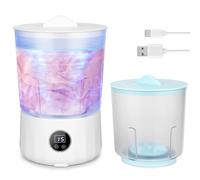 Bionic - Mini lavatrice a doppio secchio, portatile, ricaricabile, con vasche isolate da 1,5 l, per viaggi, campeggio, dormitorio, 3 modalità, 3000 mAh