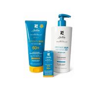 Bionike Kit solari SPF50+ pelle sensibile viso corpo e doposole -latte fluido 50+ da 200ml -doposole da 400ml -stick zone sensibili da 9ml