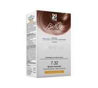 BioNike Shine On 7.32 Biondo Caramello - Tintura permanente per i capelli, kit monodose