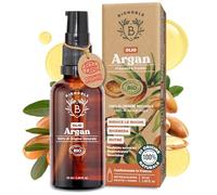 BIONOBLE Olio di Argan Puro Biologico 100% - Pressato a Freddo in Marocco - Ripara, Nutre, Antirughe - Olio Argan Capelli Ricci, Viso, Corpo - Vegan Oil - Bottiglia di Vetro con Pipetta e Pompa - 50ml