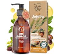Bionoble Olio di Jojoba Biologico 200ml - 100% Puro, Naturale e Pressato a Freddo - Viso, Corpo, Capelli, Barba, Unghie - Vegan e Cruelty Free - Jojoba Oil - Bottiglia di Vetro + Pompa