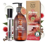 Bionoble Olio di Ricino Biologico 200ml - 100% Puro, Naturale e Pressato a Freddo - Ciglia, Sopracciglia, Capelli, Barba, Unghie - Vegan Castor Oil - Bottiglia di Vetro + Pompa + Kit Mascara