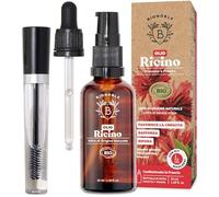 Bionoble Olio di Ricino Biologico 50ml - 100% Puro, Naturale e Pressato a Freddo - Ciglia, Sopracciglia, Capelli, Barba, Unghie - Vegan Castor Oil - Bottiglia di Vetro + Pipetta + Pompa + Kit Mascara