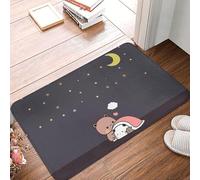 Bioonce Bear Panda Bubu Dudu Tappetino da Bagno Antiscivolo Assorbente in Microfibra Morbido Zerbino Decorativo Tappeto da Bagno per Cucina Camera da Letto Tappetino 40,6 x 61 cm