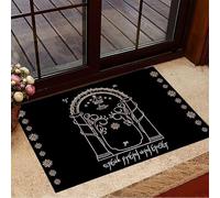 Bioonce Zerbino per interni con scritta in inglese "Speak Friend and Enter", motivo natalizio mistico, decorazione per la porta, idea regalo, 45,7 x 76,2 cm