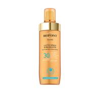 Biopoint Solaire - Latte Solare Spray Sublimante SPF 30 con Acceleratore di Abbronzatura, Azione Antiossidante e Idratante, Dona una Pelle Dorata e Luminosa, 250 ml