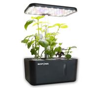 Bioponis - Eden Nero - Orto da Interno Idroponica per Piante aromatiche - 5 Posizioni di Coltivazione
