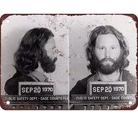 Biopracess 1969 Jim Morrison Mug Shot for Exposure Riproduzione Vintage Targa in metallo 20,3 x 30,5 cm