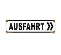 Biopracess Ausfahrt Cartello stradale in metallo vintage lingua straniera 10,2 x 40,6 cm