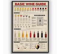 Biopracess Basic Wine Guide Metal Tin Wine Knowledge Poster retrò Bartender Metal Sign Retro Vintage Tin Sign Metal Poster Wall Art Decor 20,3 x 30,5 cm