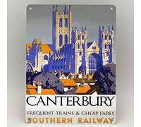 Biopracess Canterbury Cathedral Southern Railway Poster Targa metallica Grifone Vintage Rail Metal Sign 20,3 x 30,5 cm