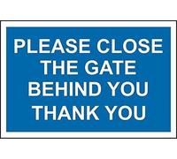 Biopracess Cartello in latta con scritta "Please Close Gate Behind You Thank You" per esterni e interni, 20,3 x 30,5 cm