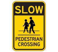Biopracess Cartello in metallo Slow Pedestrian Crossing Signs 20,3 x 30,5 cm