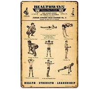Biopracess Healthways Gym Strong Man Course Targa in metallo Man Cave Poster Targa in metallo 20,3 x 30,5 cm