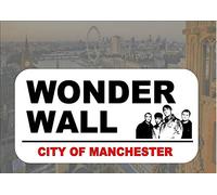 Biopracess Oasis - Targa decorativa con riproduzione del cartello stradale Wonderwall Oasis, 20,3 x 30,5 cm