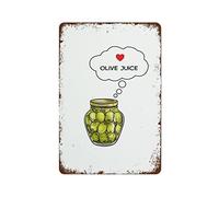 Biopracess Olive Juice Targa in latta da parete con frasi carine, stampa artistica con succo d'oliva, "I Love You", in metallo, stile retrò, vintage, poster da parete, 20,3 x 30,5 cm