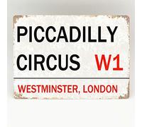 Biopracess Piccadilly Circus London Street Road Sign Metal Vintage Wall Placca Retro Regalo Street Metal Tin Sign/Retro Decor Placca 20,3 x 30,5 cm