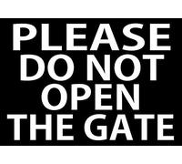Biopracess Please Do Not Open The Gate Sign Metal Sign Metal Sign Segnale di avvertimento 20,3 x 30,5 cm