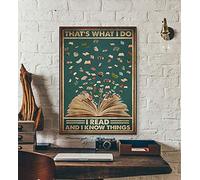 Biopracess Poster a tema libri d'amore, con scritta in lingua inglese "That's What I Do I Read And I Know Thingss, decorazione da parete in stile retrò, 20,3 x 30,5 cm