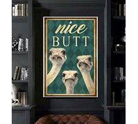 Biopracess Poster decorativo da parete in metallo con scritta "Ostrich Nice Butt", 20,3 x 30,5 cm