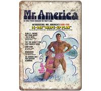 Biopracess, riproduzione vintage in metallo di Arnold Schwarzenegger Mr. America, 20,3 x 30,5 cm