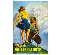 Biopracess Ristampa Del Vintage Travel Poster Valle D'Aosta Italia Carino Cartello Vintage Decor Metallo Poster 20x30 cm