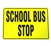 Biopracess Segnale di avvertimento di sicurezza in metallo giallo per scuolabus, segnale di avvertimento, 20 x 30